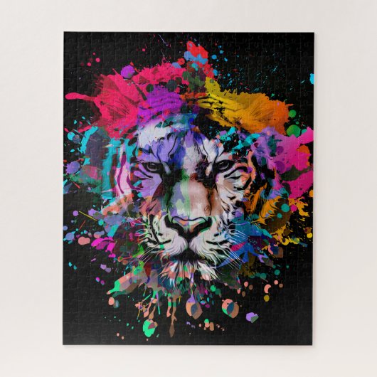 Verf Gespleten Tijger Legpuzzel (Verticaal)