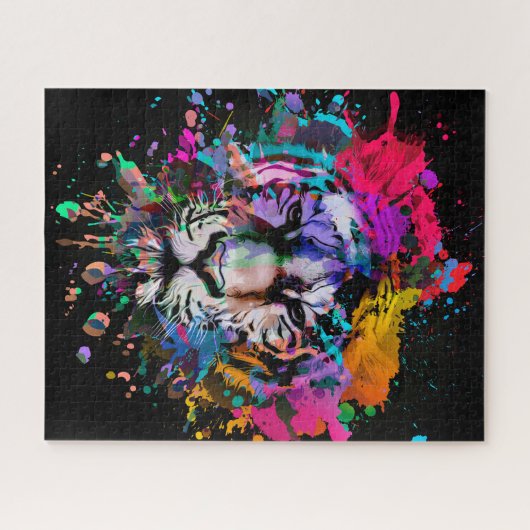 Verf Gespleten Tijger Legpuzzel (Horizontaal)