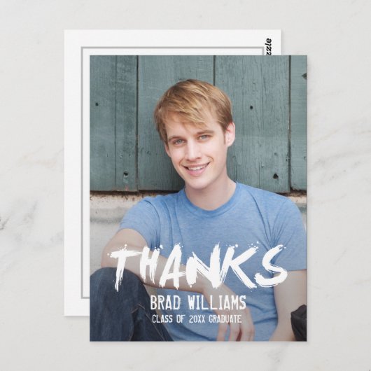 Verf het Afstuderen van de stad Hartelijk dank Briefkaart (Voorkant / Achterkant)