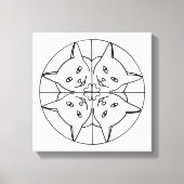 Verf het Kat Kaleidoscope op het Verplette Canvas (Voorkant)