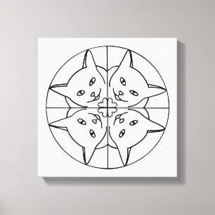 Verf het Kat Kaleidoscope op het Verplette Canvas