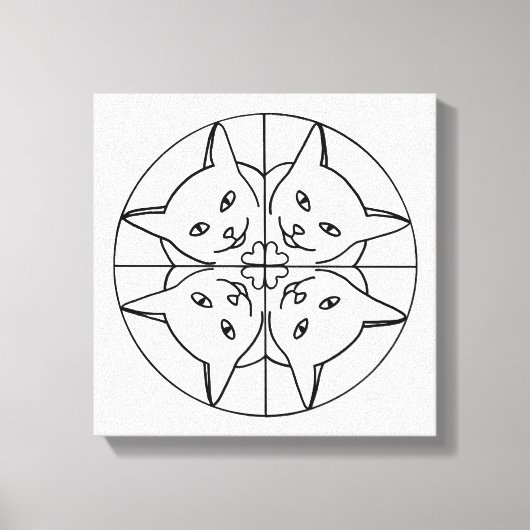 Verf het Kat Kaleidoscope op het Verplette Canvas (Voorkant)
