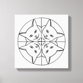 Verf het Kat Kaleidoscope op het Verplette Canvas Afdruk