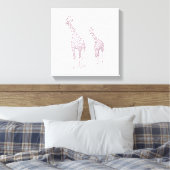 Verf het Moeder en kind giraffen overzicht tekenin Canvas Afdruk (Insitu (Slaapkamer))