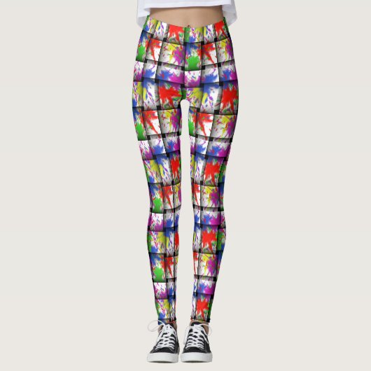 Verf het Patroon van de Schilder handgemaakte Legg Leggings (Voorkant)