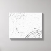 Verf het Wolk die in Park Tekenen op Canvas (Voorkant)