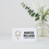 Verf Huis Borstel Logo | Stucco Achtergrond Visitekaartje (Staand voorkant)