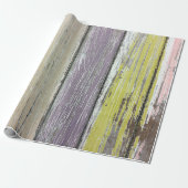 Verf in de vorm van vloerpasta op houten verpakkin cadeaupapier (Uitgerold)