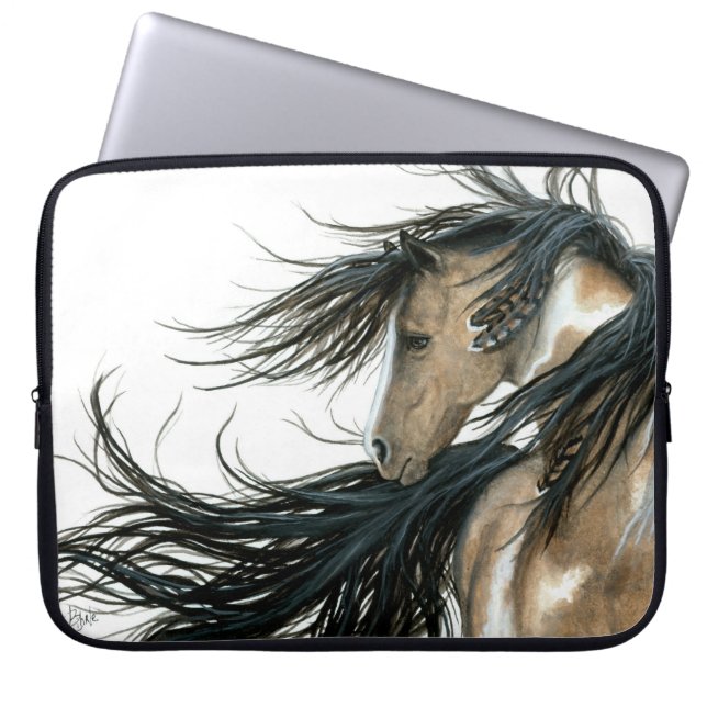 Verf in een groot paard voor huishoudelijk gebruik laptop sleeve (Voorkant)