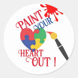 Verf je hart, ronde sticker