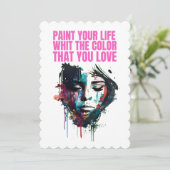 verf je leven met de kleur die je wil kaart (Staand voorkant)