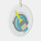 Verf kan en penseel keramisch ornament (Rechts)