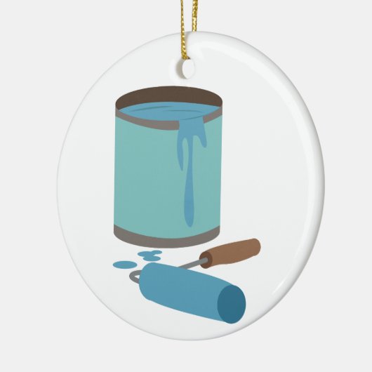 Verf Kan en Roller Keramisch Ornament (Links)