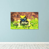 Verf Kikker, Dendrobates tinctorius, Canvas Afdruk (Insitu (Houten vloer))