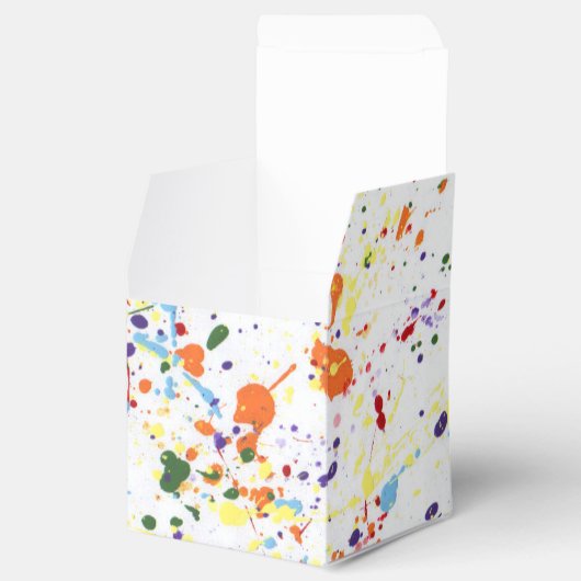 "Verf/Kunst Partij" Kubus Favor Box Bedankdoosjes (Geopend)