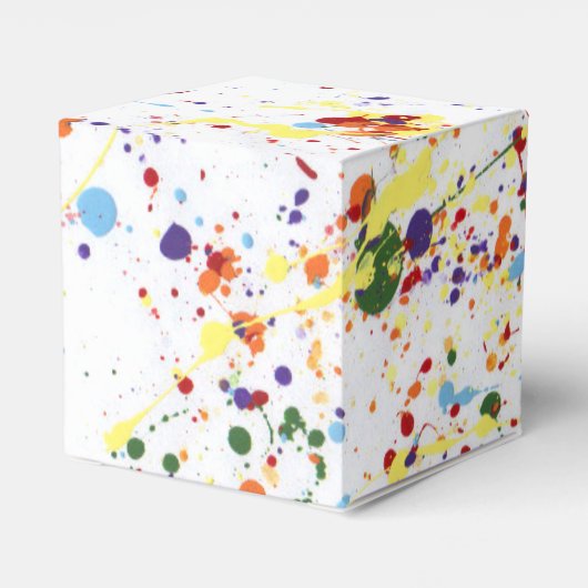 "Verf/Kunst Partij" Kubus Favor Box Bedankdoosjes (Achterkant)