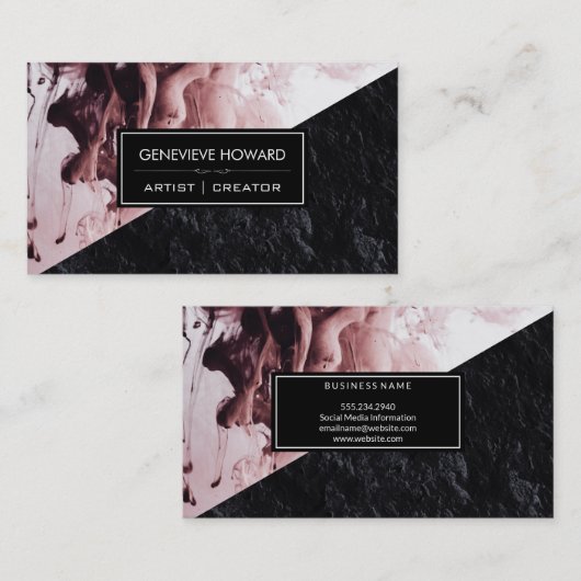 Verf | Leiste Geometrisch Kleurblok Visitekaartje (Voorkant / Achterkant)