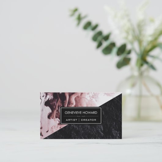 Verf | Leiste Geometrisch Kleurblok Visitekaartje (Staand voorkant)