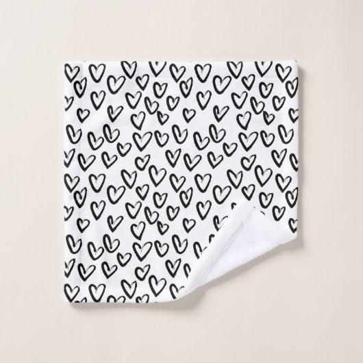 Verf Lijn Hart Patroon Bad Handdoek (Wasdoekje)