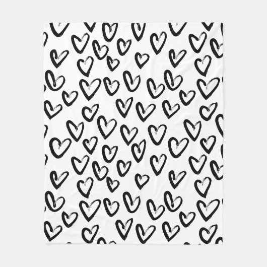 Verf Lijn Hart Patroon Fleece Deken (Voorkant)