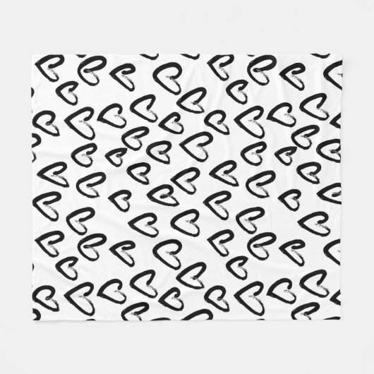 Verf Lijn Hart Patroon Fleece Deken (Voorkant (Horizontaal))