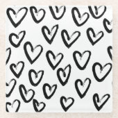 Verf Lijn Hart Patroon Glazen Onderzetter (Voorkant)