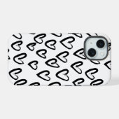 Verf Lijn Hart Patroon iPhone 15 Case (Achterkant horizontaal)