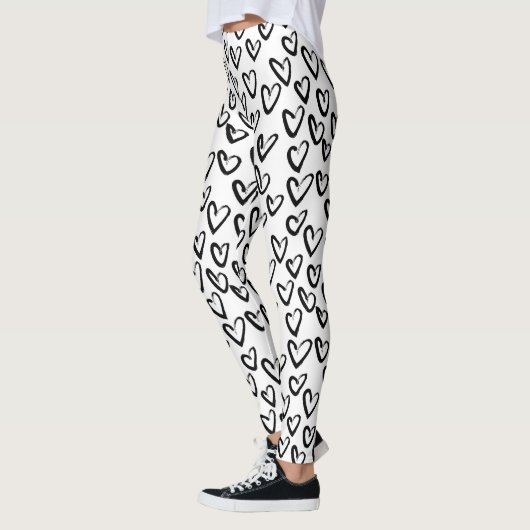 Verf Lijn Hart Patroon Leggings (Links)