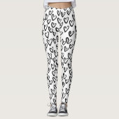 Verf Lijn Hart Patroon Leggings (Voorkant)
