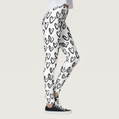Verf Lijn Hart Patroon Leggings (Rechts)