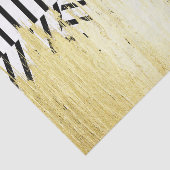Verf lijnen in Faux Gold op zwarte & witte streep Tissuepapier (Detail)