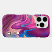 Verf Marmering Effect - Roze, Blauw & Crème Wervel Case-Mate iPhone Case (Achterkant (horizontaal))