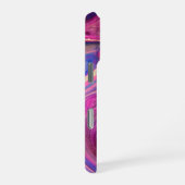 Verf Marmering Effect - Roze, Blauw & Crème Wervel iPhone Hoesje (Rechterkant)