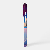 Verf Marmering Effect - Roze, Blauw & Crème Wervel iPhone Hoesje (Linkerkant)