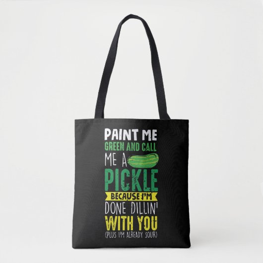 Verf me Green en noem me een kaartje Tote Bag (Voorkant)