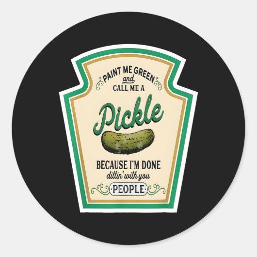 Verf me groen en noem me een kaartje ronde sticker (Voorkant)