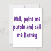 Verf me Paars en noem me Barney Magnetische Uitnodiging (Voorkant)