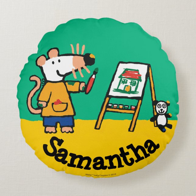 Verf met Maisy! Rond Kussen (Voorkant)