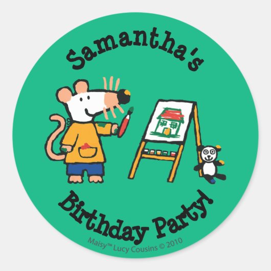 Verf met Maisy! Ronde Sticker (Voorkant)