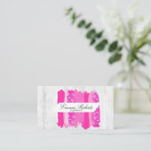 Verf met warme roze penseelstreken visitekaartje (Staand voorkant)