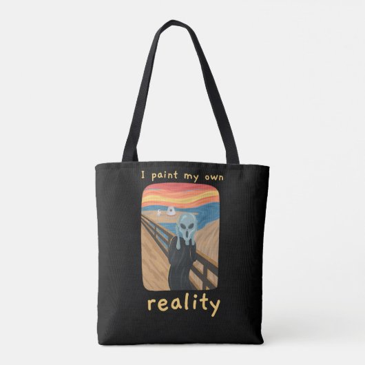 Verf mijn eigen realiteit het schermasterstuk tote bag (Achterkant)