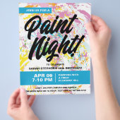 Verf Nacht Verjaardagsfeest Flyer (Hand)
