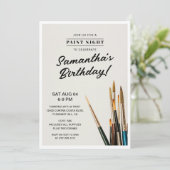 Verf Nacht Verjaardagsfeest Kaart (Staand voorkant)