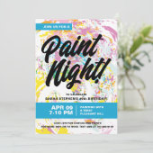 Verf Nacht Verjaardagsfeest Kaart (Staand voorkant)