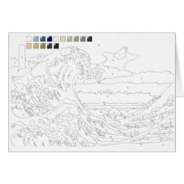 Verf op nummerkaart: De Grote Golf van Kanagawa