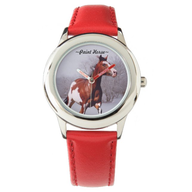 Verf paard galopperen door sneeuw Watch Horloge (Voorkant)