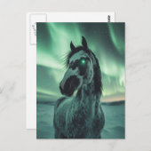 Verf Paard Gloeiende Oog Noorderlicht Briefkaart (Voorkant / Achterkant)