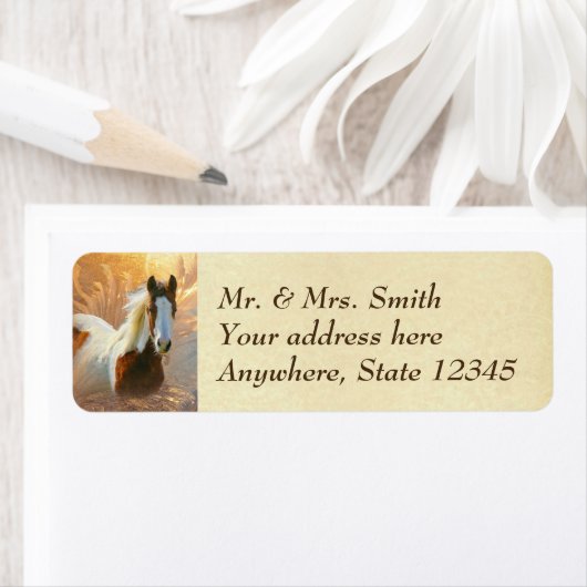Verf Paard Goud Retouradres Labels (Insitu)