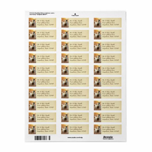 Verf Paard Goud Retouradres Labels (Full Sheet)