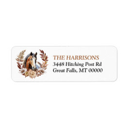 Verf Paard Herfst krans Etiket